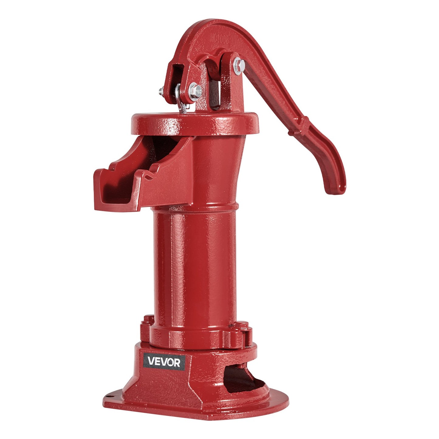 Well Hand Pitcher Pump, 25 ft Maximum Lift, Antique Cast Iron Manual Hand Water Pump, NPT 1-1/4 in Connection, Easy Installation, Old Fashioned for Outdoor Garden, Pond, Backyard, Farm, Red