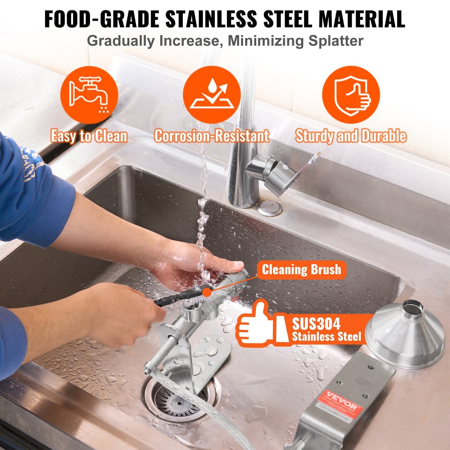 Stainless Steel Manual Oil Press Machine, Easy-Clean Design, 2.26 kg, 0.58 m