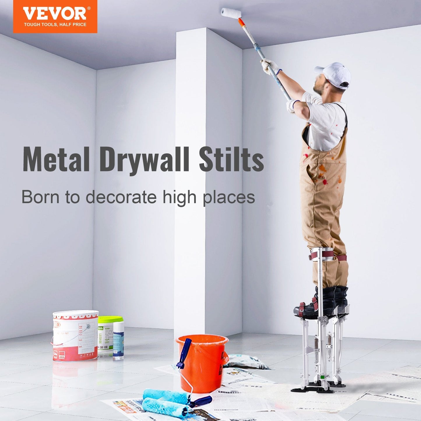 Aluminum Adjustable Stilts for Painting and Taping, 45.7-76.2 cm Height Range