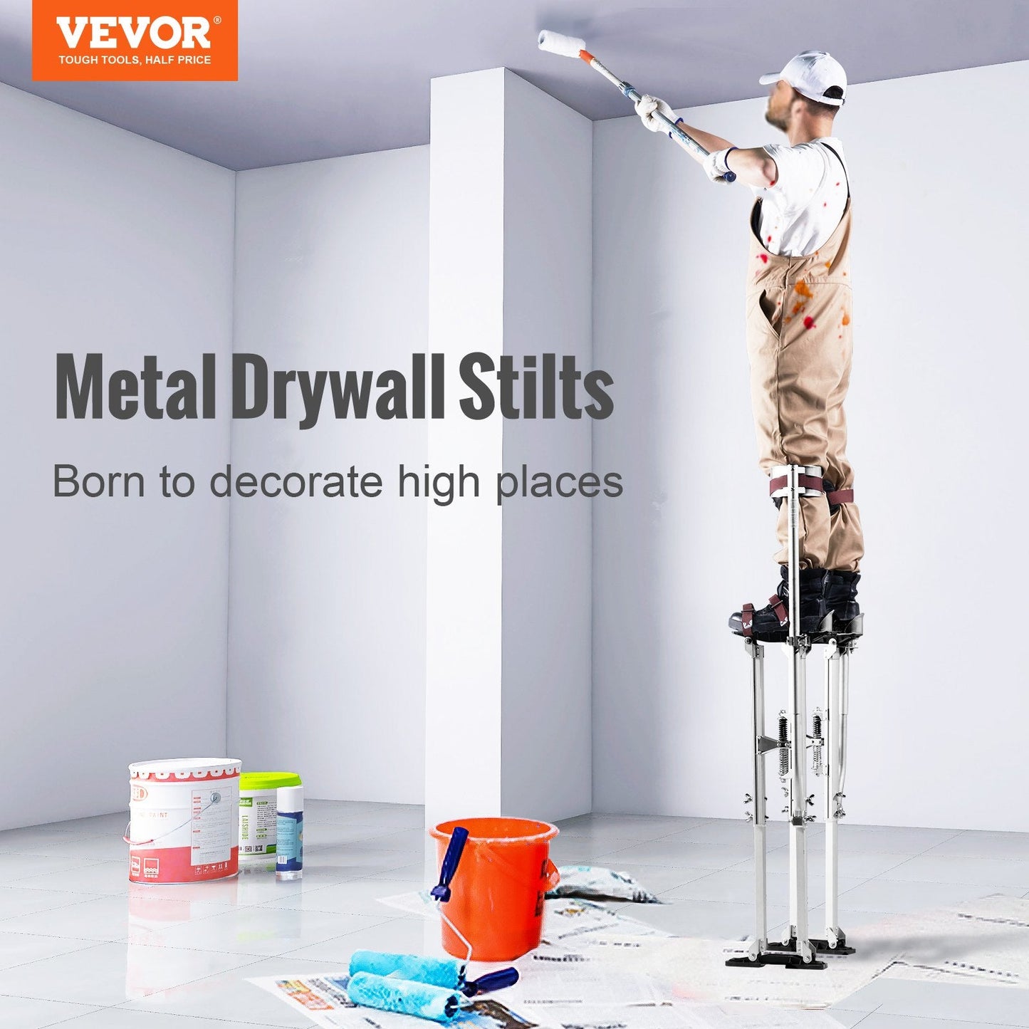 Adjustable Aluminum Stilts with Knee Pads for Painting and Home Improvement