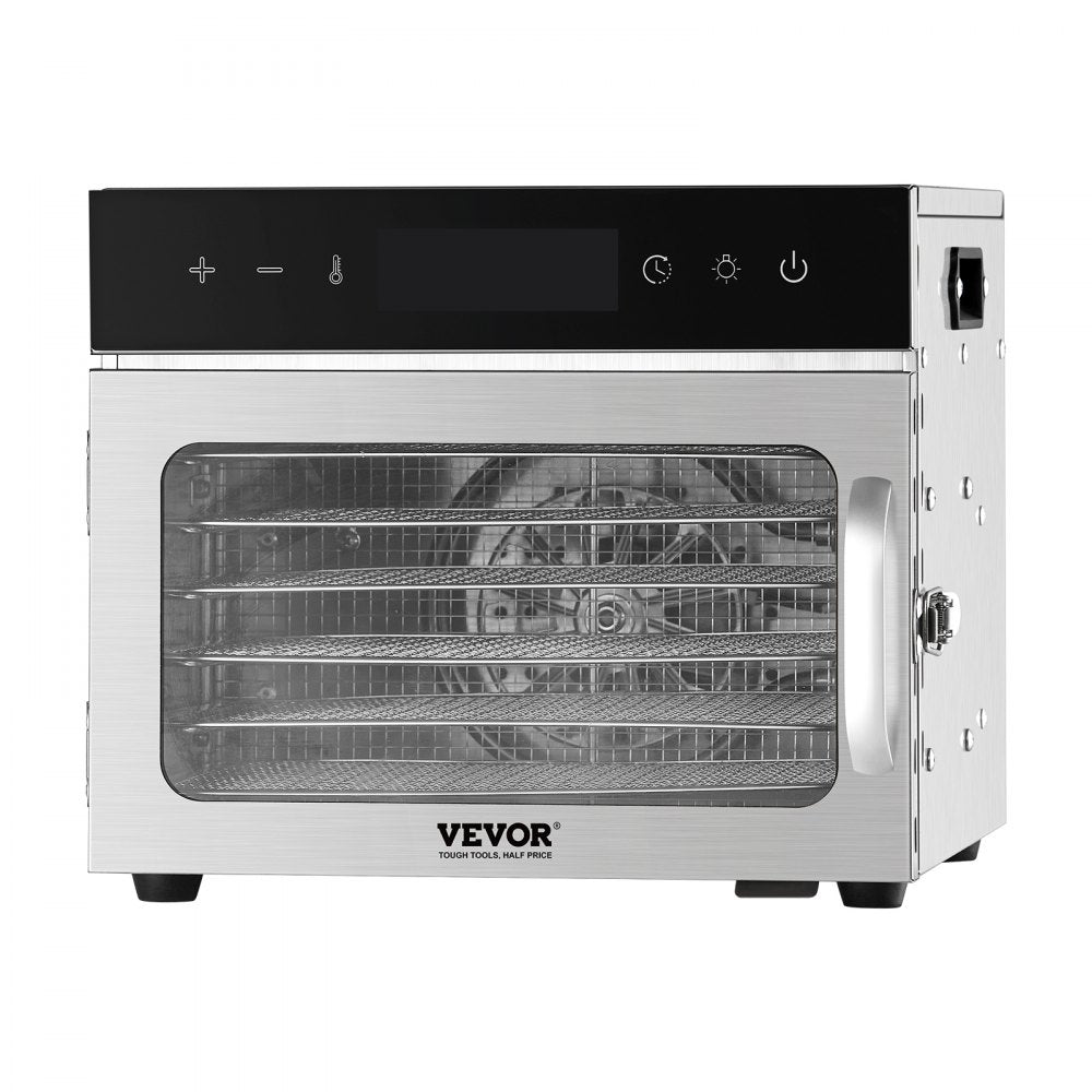 VEVOR 6 Trays Food Dehydrator Machine Stainless Steel 400W Jerky Fruit Drying