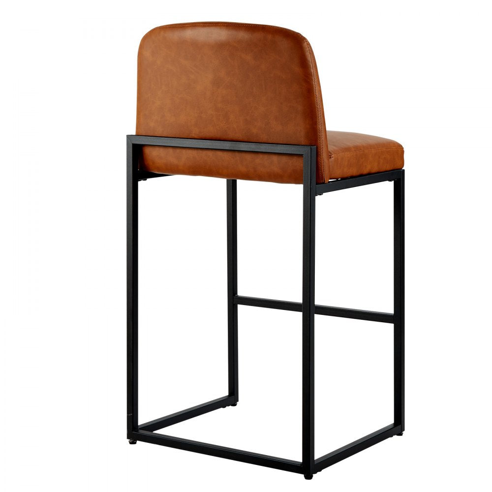 68cm Bar Stool Modern Counter Height Barstool Kitchen Chair Brown Set of 4
