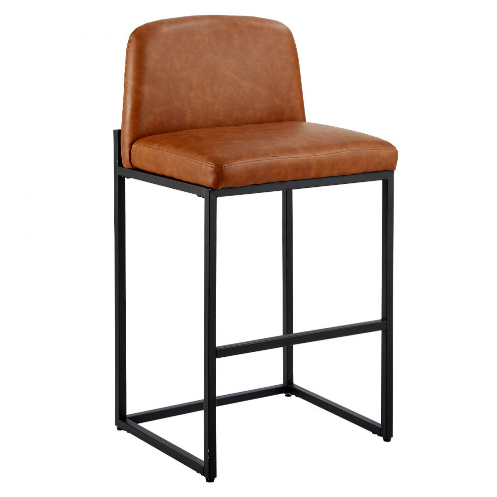 68cm Bar Stool Modern Counter Height Barstool Kitchen Chair Brown Set of 4