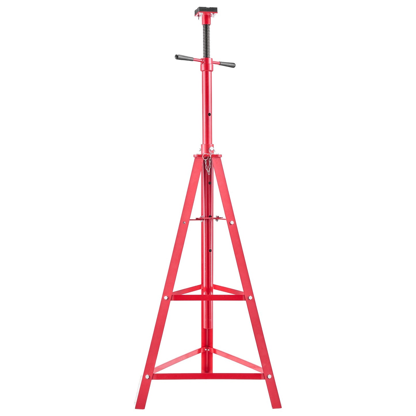 Under Hoist Tripod Stand, 2 Ton Capacity High Lift Jack Stand Reach Underhoist Support, Lifting from 1200 mm to 2150 mm, 4-Level Adjustable Height, Heavy Duty Carbon Steel for Car Lift & Support