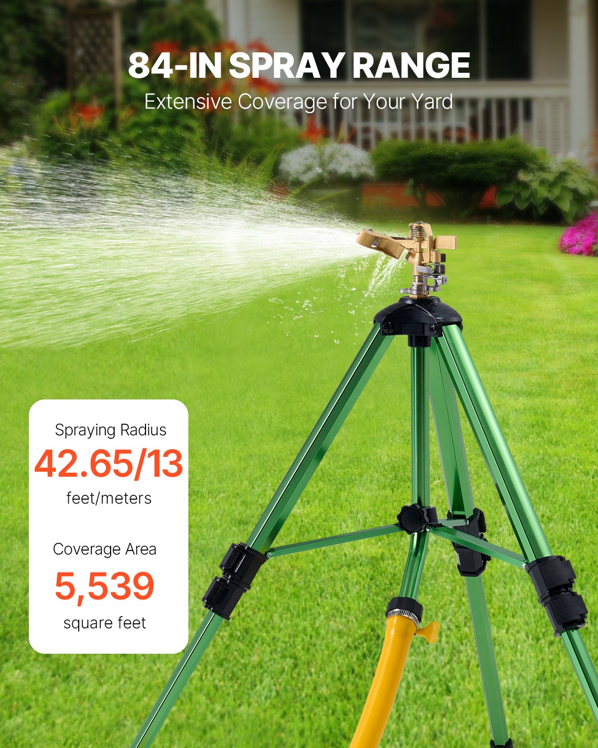 VEVOR Tripod Sprinkler 2 Packs Heavy Duty Lawn Sprinklers with G3/4" Connector