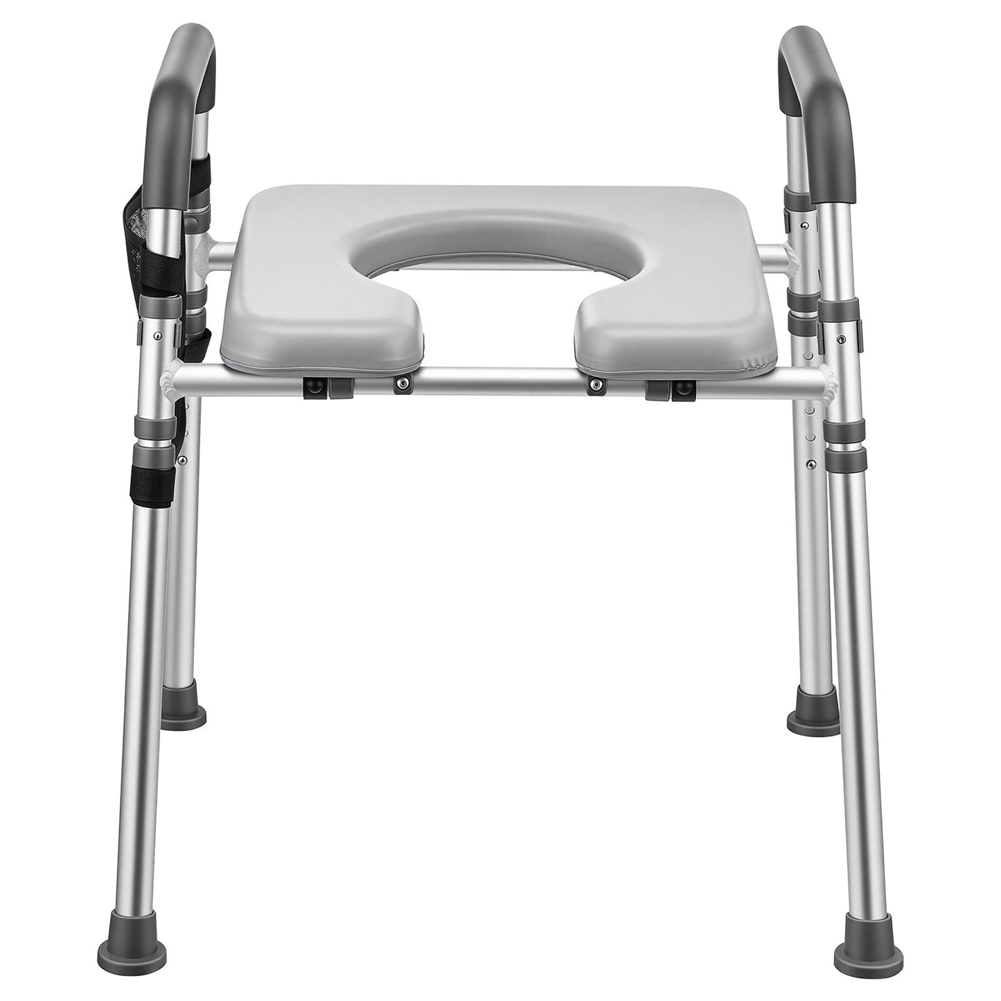 Raised Toilet Seat with Handles 158.7 kg Handicap Elevated Riser, for Seniors, Elderly & Disabled, Adjustable Height & Width, Soft Cushion Padded, Fits Round, Elongated & V-Shaped Commode