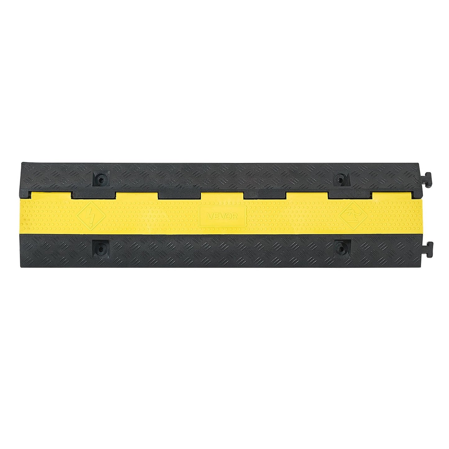Cable Protector Ramp, 9,979 kg/axle Capacity, 1 Channel Heavy Duty Rubber Cord Hose Wire Cover, 70 x 50 mm Channel, Traffic Speed Bump with Flip-Open Top Cover, for Indoor Outdoor Use, 1 Pack