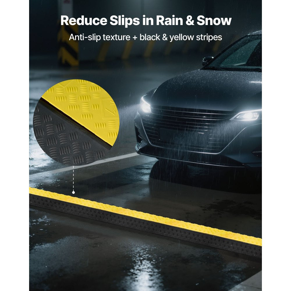 Cable Protector Ramp, 9,979 kg/axle Capacity, 2 Channel Heavy Duty Rubber Cord Hose Wire Cover, 100 x 75 mm Channel, Traffic Speed Bump with Flip-Open Top Cover, for Indoor Outdoor Use, 1 Pack