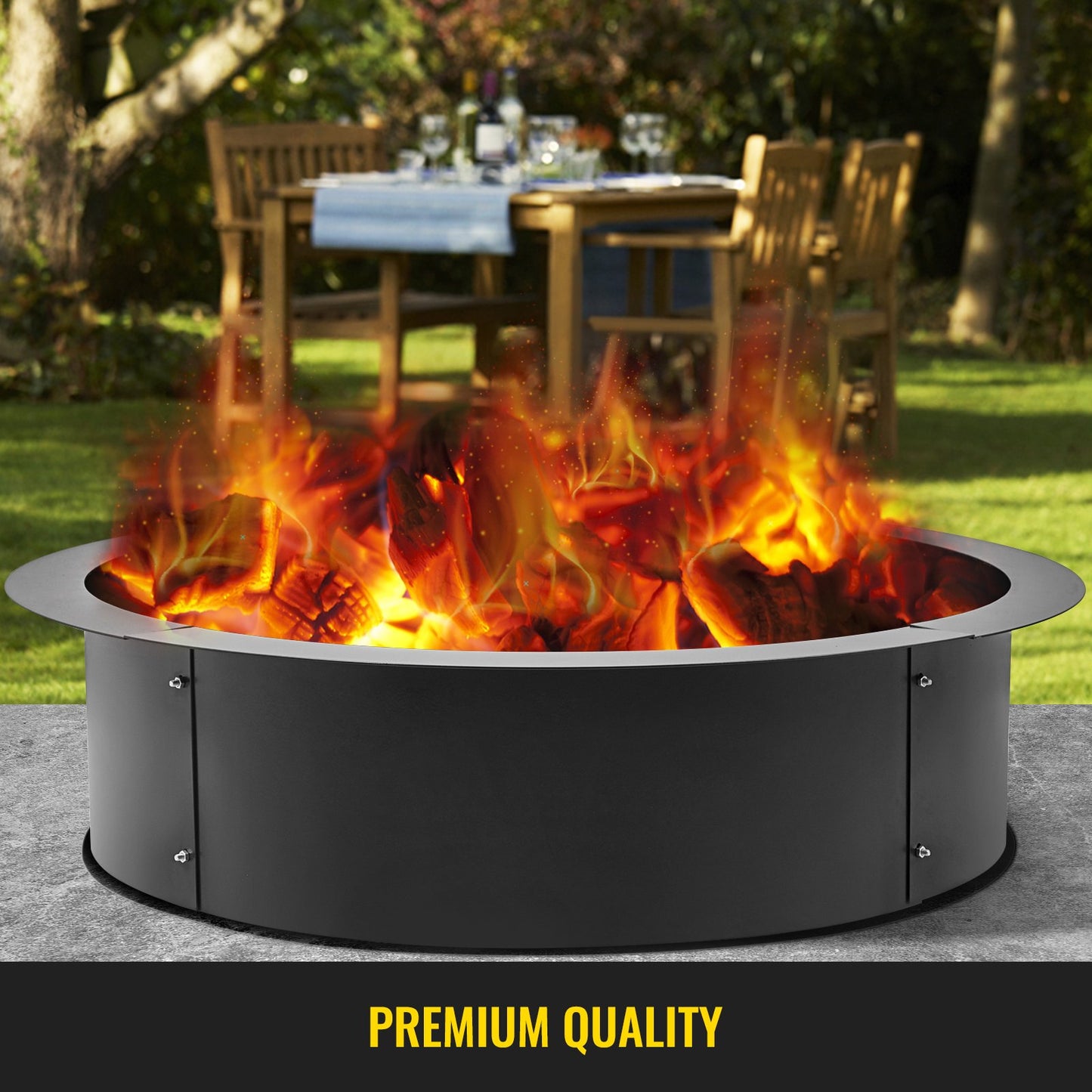 VEVOR Fire Pit Ring 45-Inch Outer/39-Inch Inner Diameter, 3.0mm Thick Heavy Duty