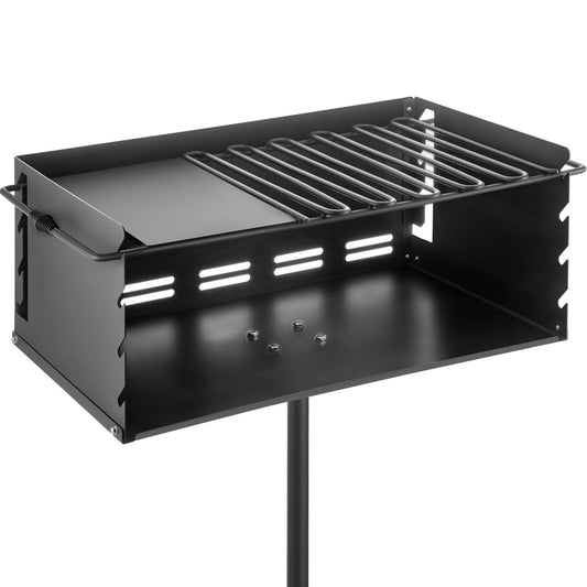 VEVOR Outdoor Park Style Grill 24 x 16 Inch Park Style Charcoal Grill Carbon Steel