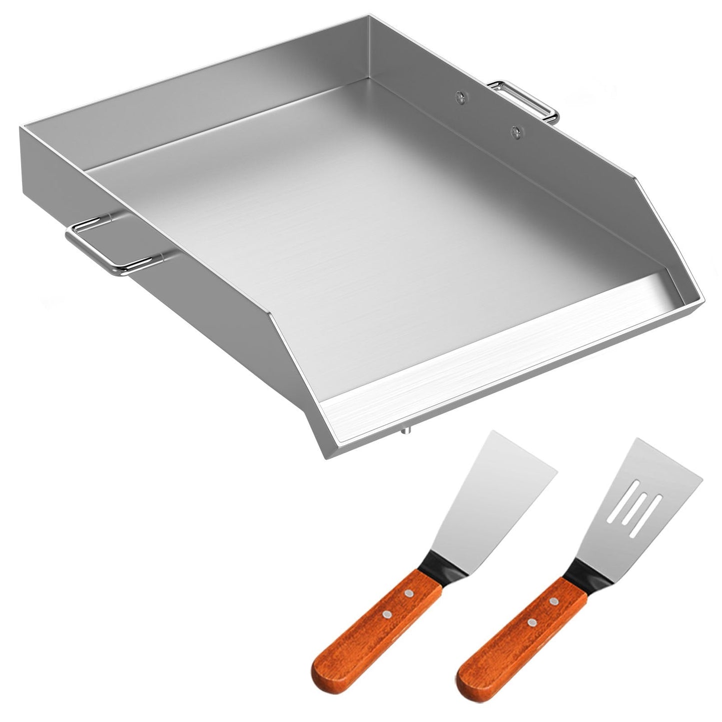 Stainless Steel Griddle Plate, 0.4m x 0.45m, for BBQs, Camping, and Tailgating