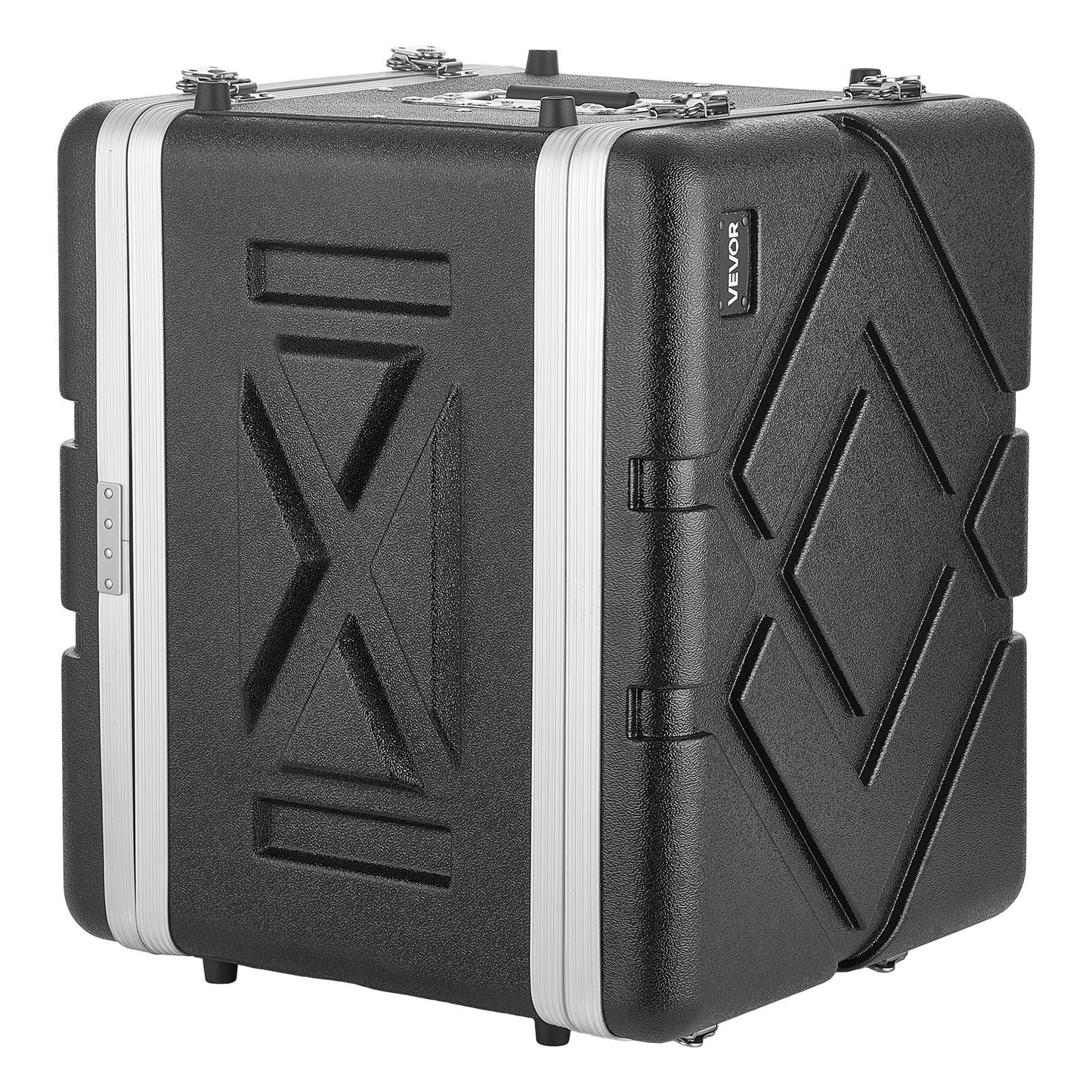 8U Rack Case, 310 mm Depth, Server Rack Cabinet Shallow with ABS Construction, Heavy Duty Recessed Twist Latches, Detachable Front & Back Cover, Easy Installation, for Amplifier, Audio, DJ Mixer