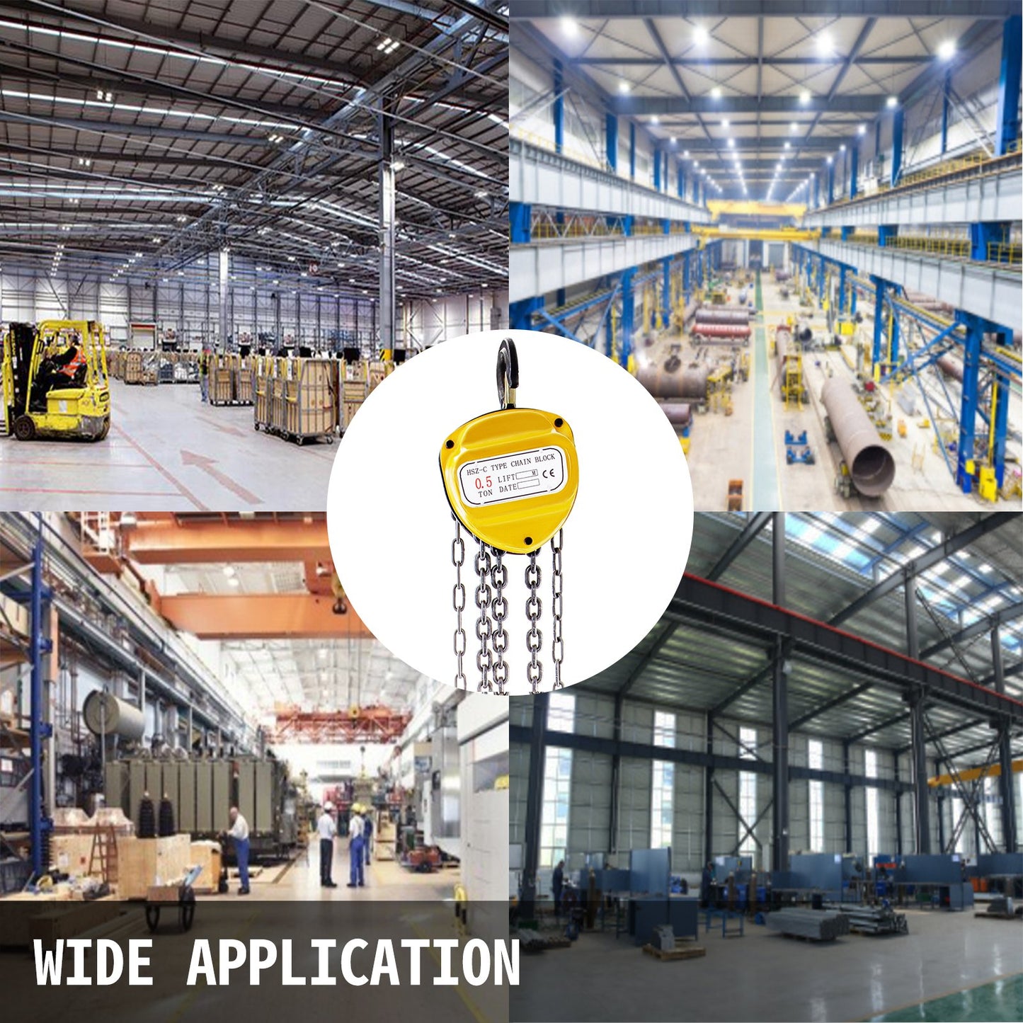 VEVOR Chain Hoist 1100lbs/0.5ton, Chain Block Hoist Manual Chain Hoist 20ft/6m Block