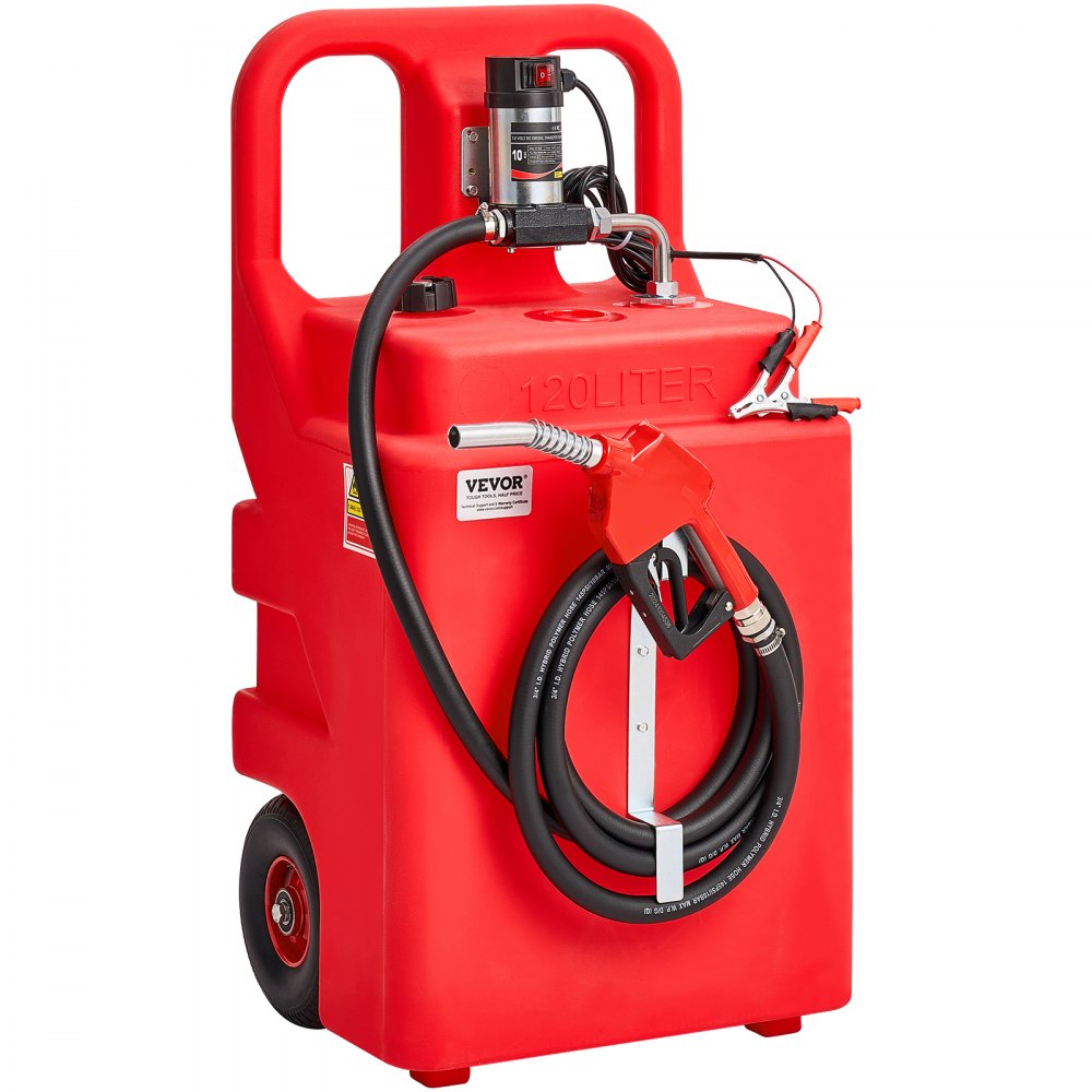 VEVOR Fuel Caddy 32 Gallon Portable Fuel Tank with 12V DC Electric Transfer Pump