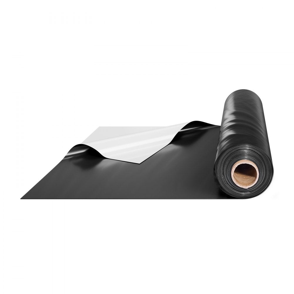 VEVOR 6Mil Plastic Sheeting Roll 10 x 100 FT Heavy Duty Film Black & White