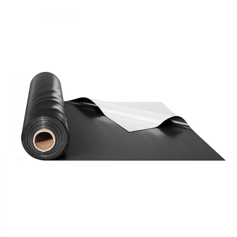 VEVOR 6Mil Plastic Sheeting Roll 10 x 100 FT Heavy Duty Film Black & White