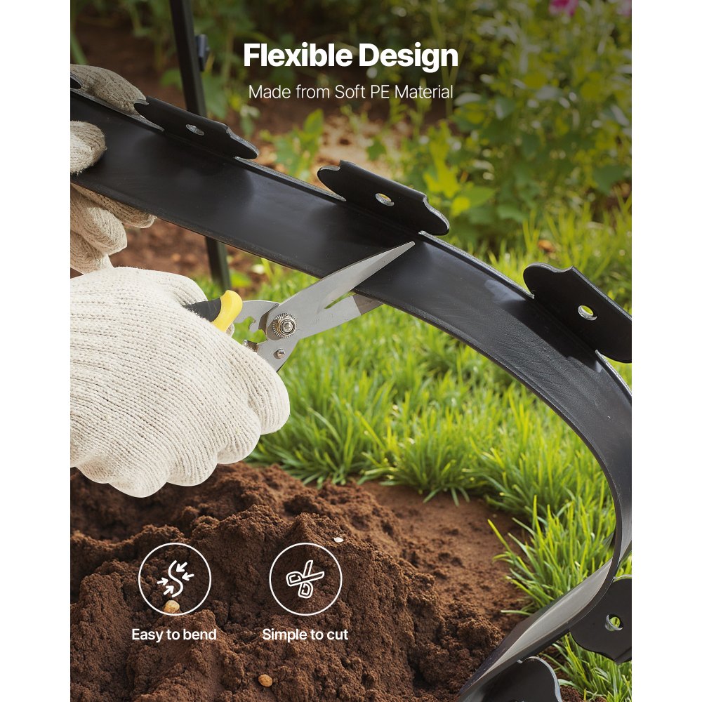 Landscape Edging 600 x 5 cm L-Shaped Durable Plastic Garden Border No Dig