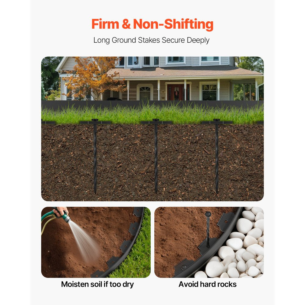 Landscape Edging 600 x 5 cm L-Shaped Durable Plastic Garden Border No Dig