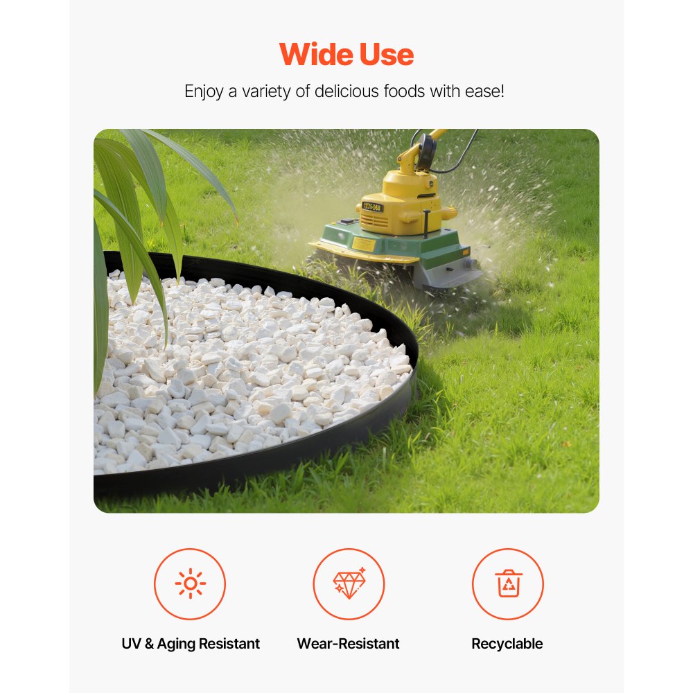 Landscape Edging 2000x10 cm L-Shaped Durable Plastic Garden Border No Dig