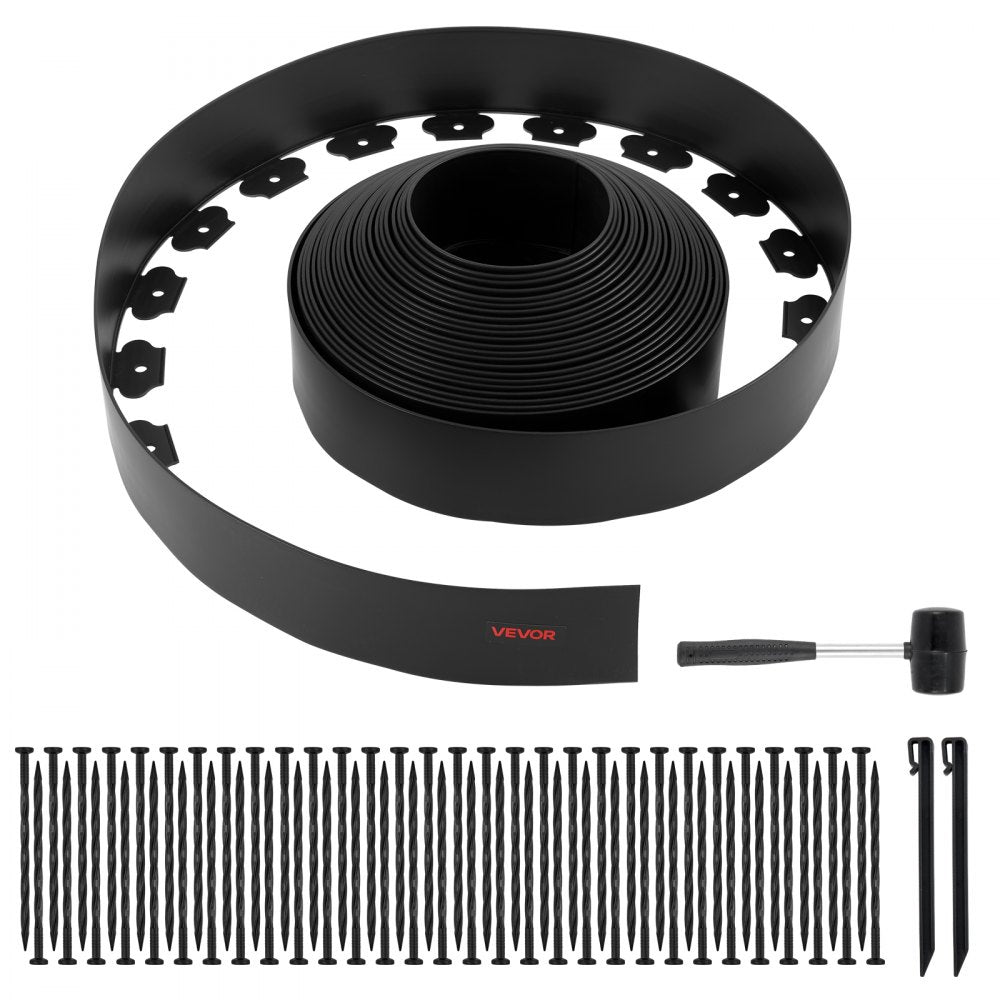 Landscape Edging 2000x10 cm L-Shaped Durable Plastic Garden Border No Dig