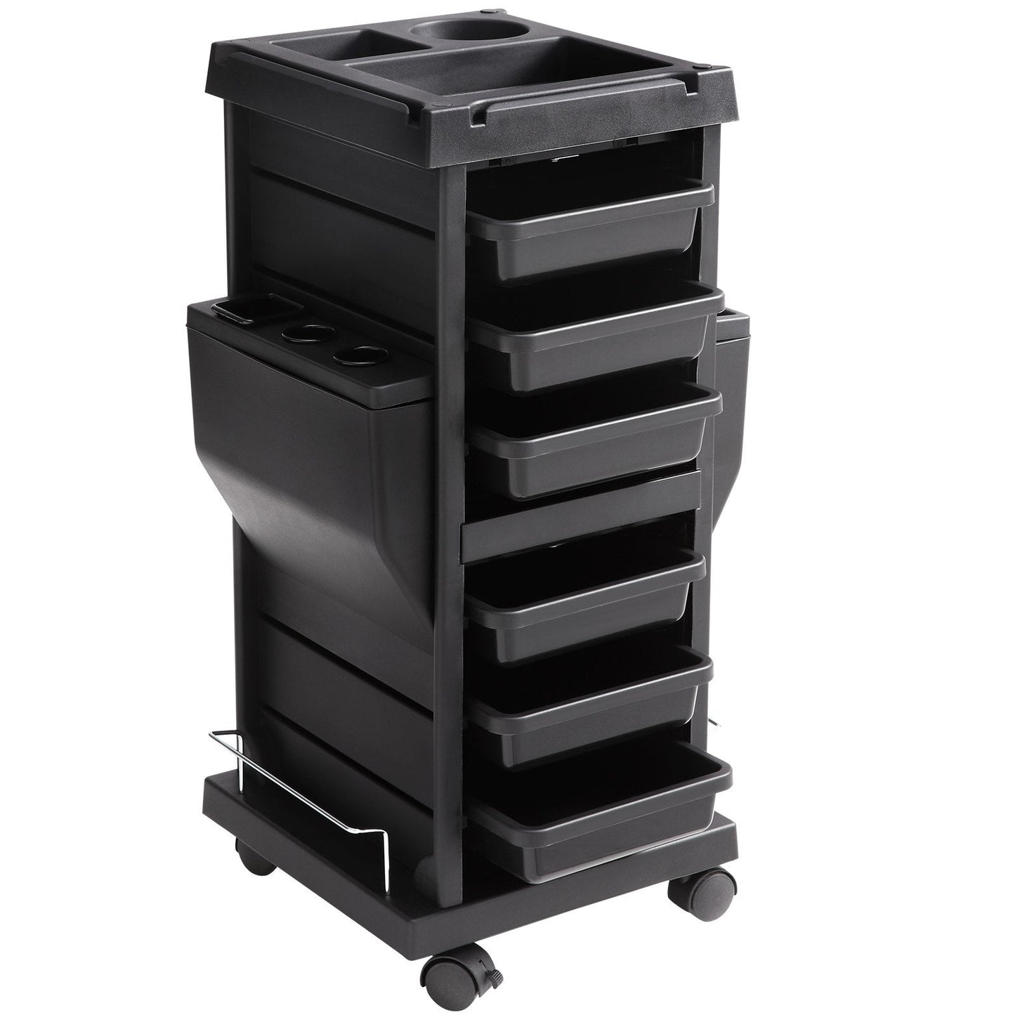 Lockable Beauty Salon Trolley Cart with 6 Removable Drawers & Tool Holder