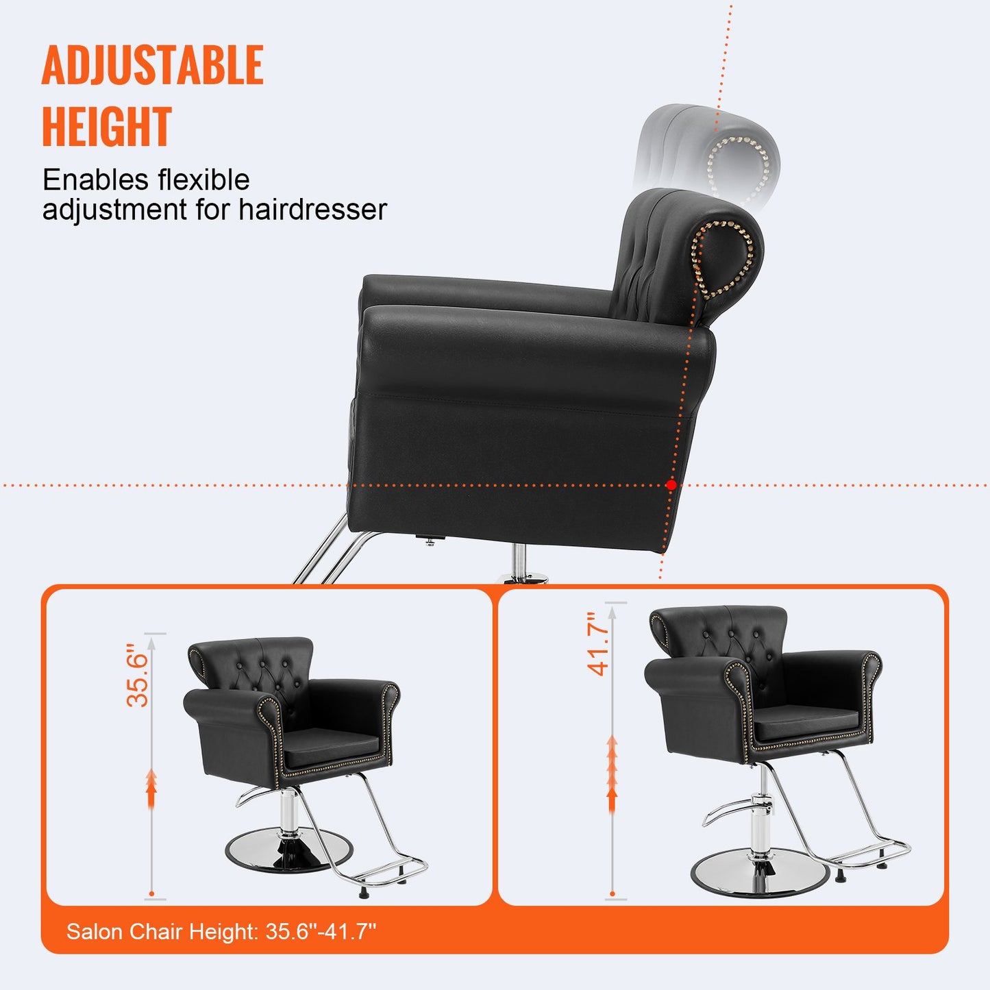 VEVOR Salon Chair, Barber Chair for Hair Stylist, Styling Chair with Heavy Duty
