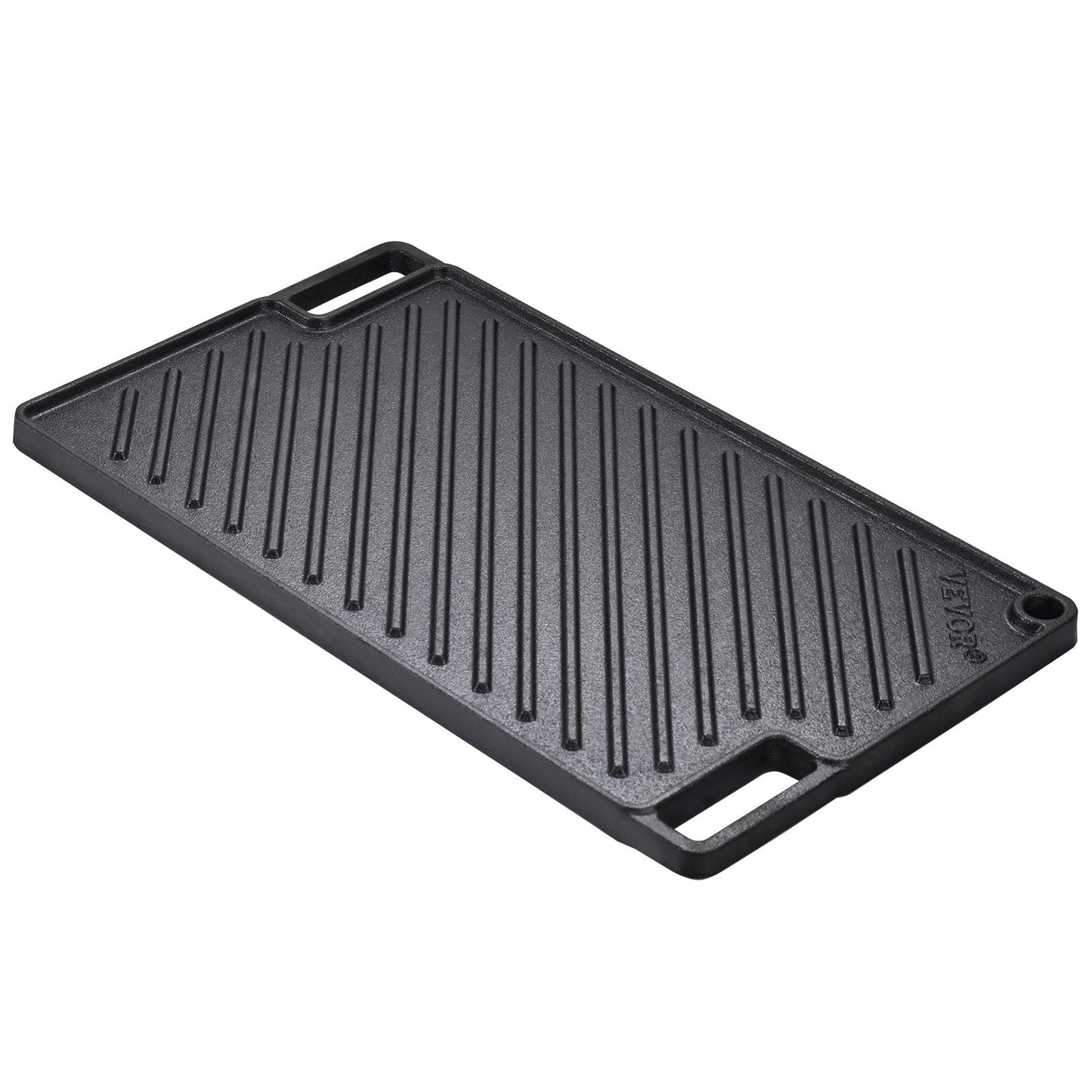 Reversible Cast Iron Grill/Griddle: 0.25m x 0.42m Non-Stick Double Burner Pan