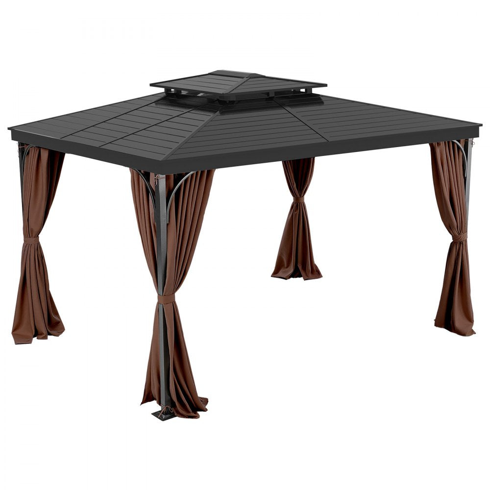 Gazebo Privacy Curtain 10' x 10' x 6.9' Waterproof Gazebo Curtains Coffee