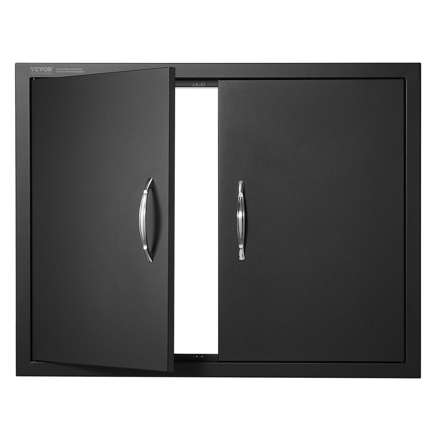 Double Outdoor Kitchen Access Door, 0.79x0.61 m, Matte Black, Cold Plate Design