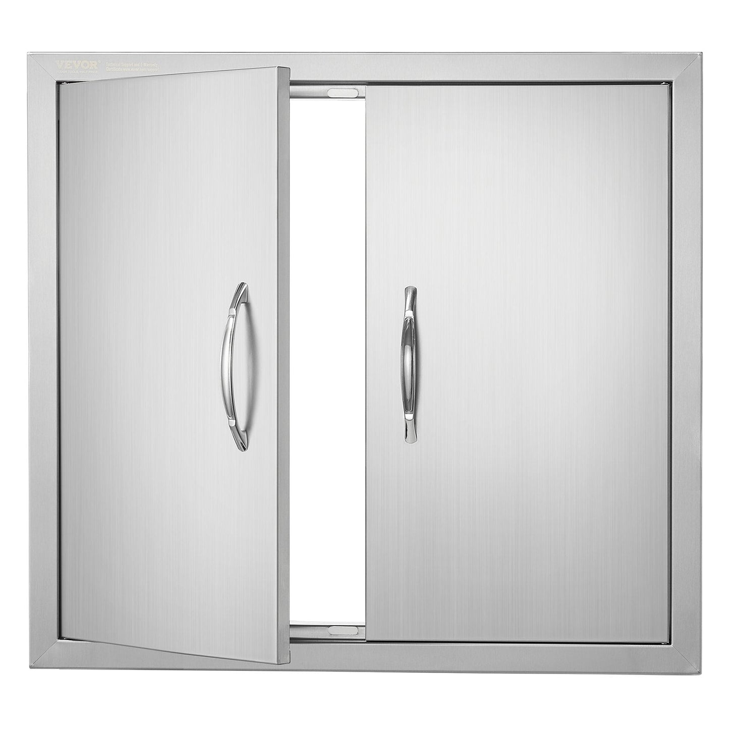 Stainless Steel Double Outdoor Kitchen Door, 0.66x0.61m, Easy Install