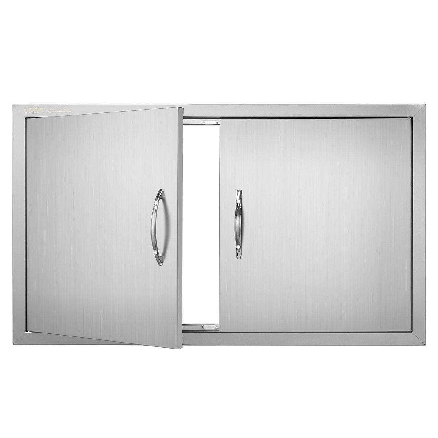 Double Outdoor Kitchen Access Door, 0.91 x 0.53 m Stainless Steel Flush Mount