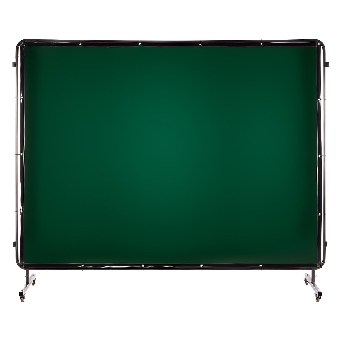 Welding Screen with Frame, 3-Panel 1.74 x 2.34m Welding Curtain Screen, Flame-Resistant Vinyl Protection Screens with 12 Wheels & 6-Level UV Protection for Workshop/Industrial Use, Dark Green