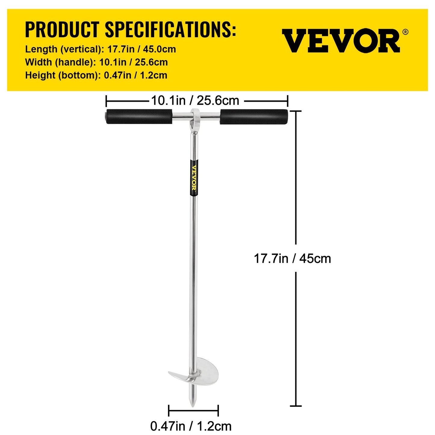 VEVOR Sand Anchor, 18\" Length Auger to The Beach and Sandbar, 316 Stainless Steel