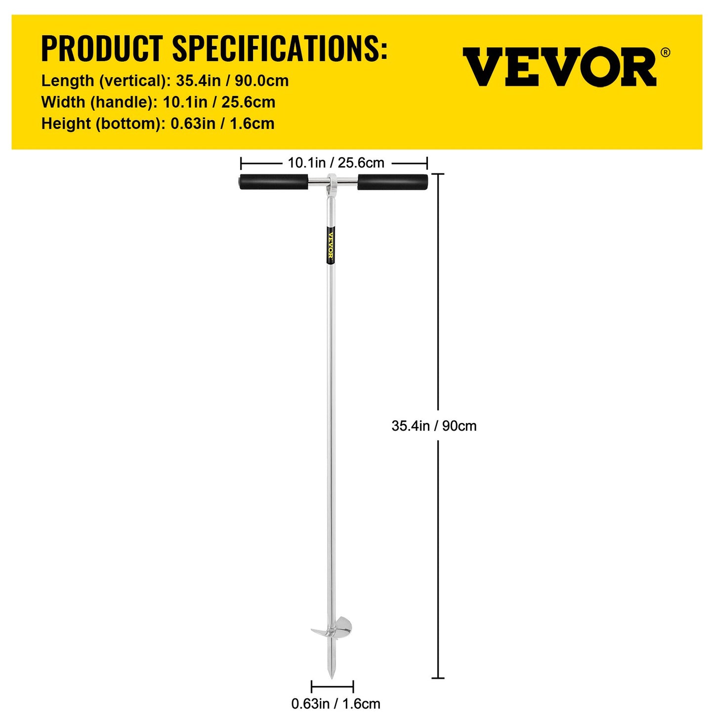 VEVOR Sand Anchor, 36\" Length Auger to The Beach and Sandbar, 316 Stainless Steel