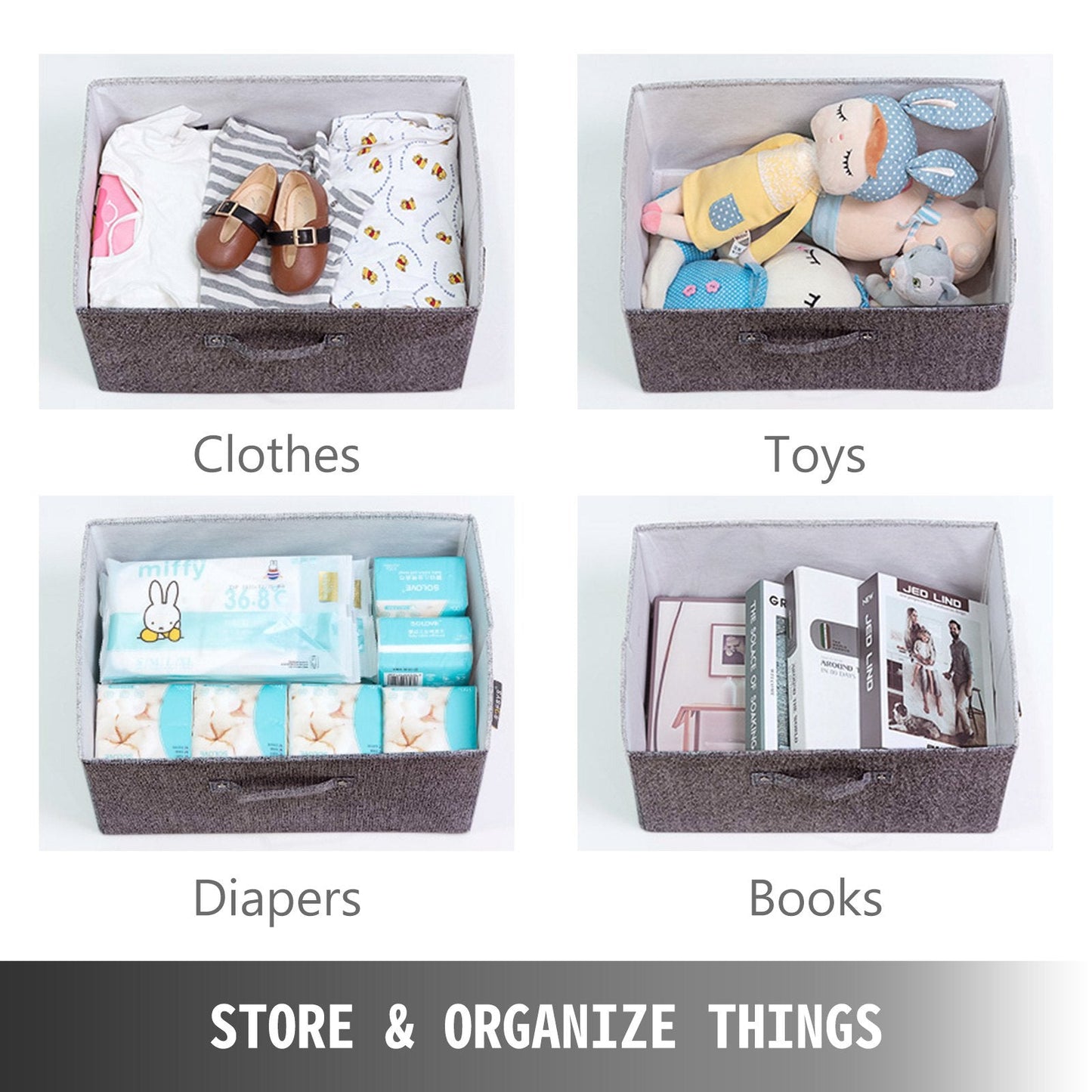 5-Drawer Fabric Dresser Storage Tower with Steel Frame, 1m x 0.3m x 0.5m, Coffee
