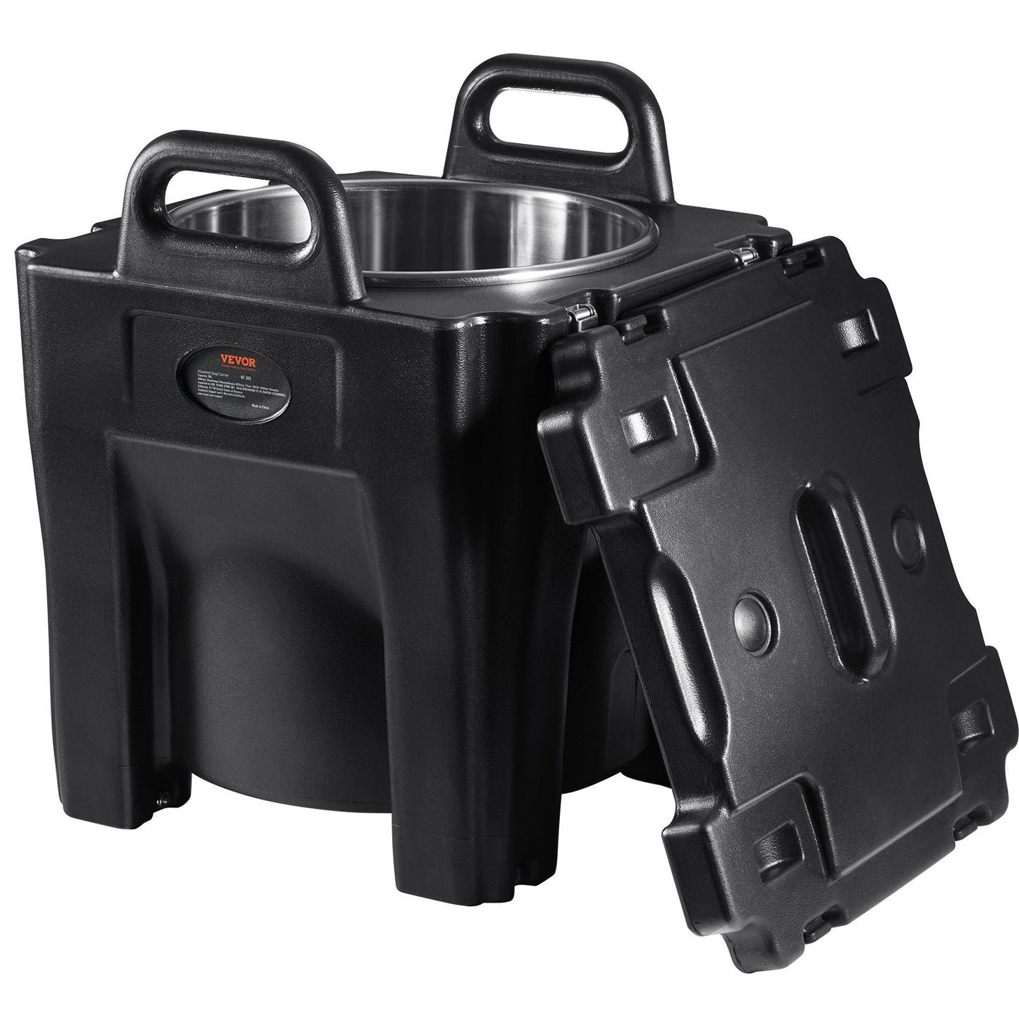 Insulated Food Carrier, 30L Capacity, Stackable Catering Hot Box with Stainless Steel Barrel, Top Load LLDPE Food Warmer with Integral Handles Buckles Stationary Base, for Restaurant Canteen, B