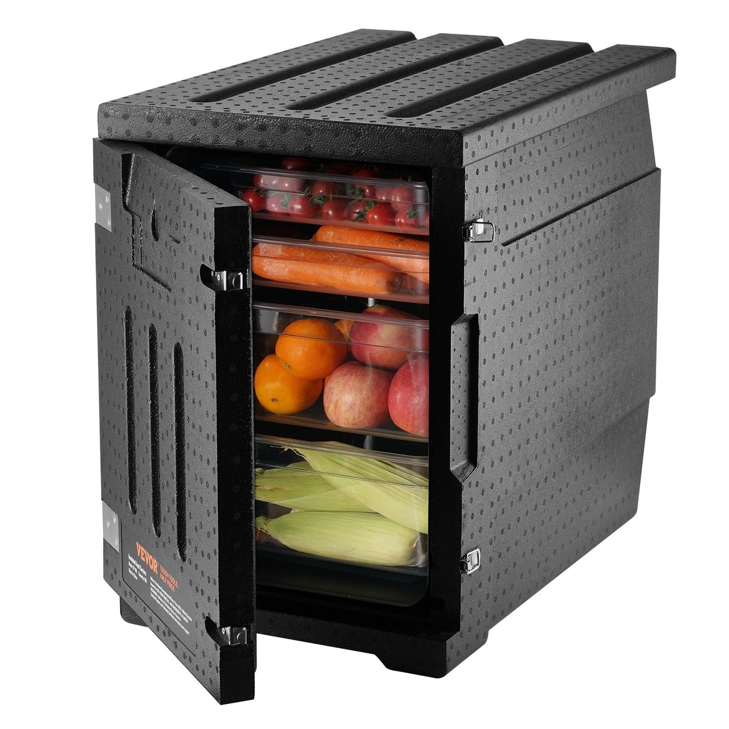 90L Insulated Food Pan Carrier, Front Loading Hot/Cold Box for Catering