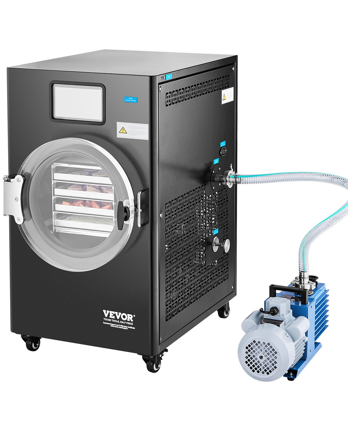 VEVOR Vacuum Freeze Dryer 4-Layer Fruit Vegetable Freeze Drying Machine Black