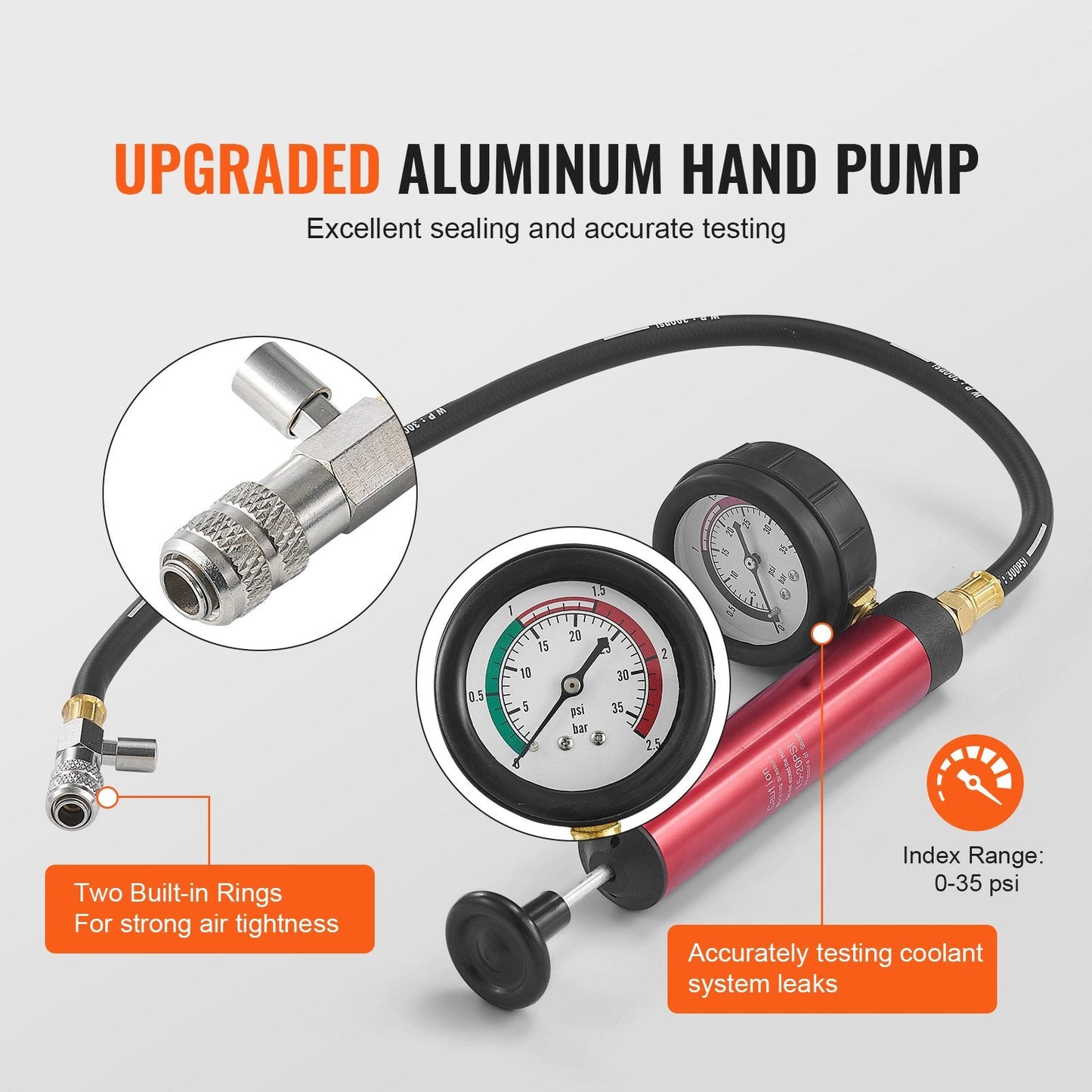 14-Piece Universal Radiator Pressure Tester Kit with Steel Adapters and Toolbox