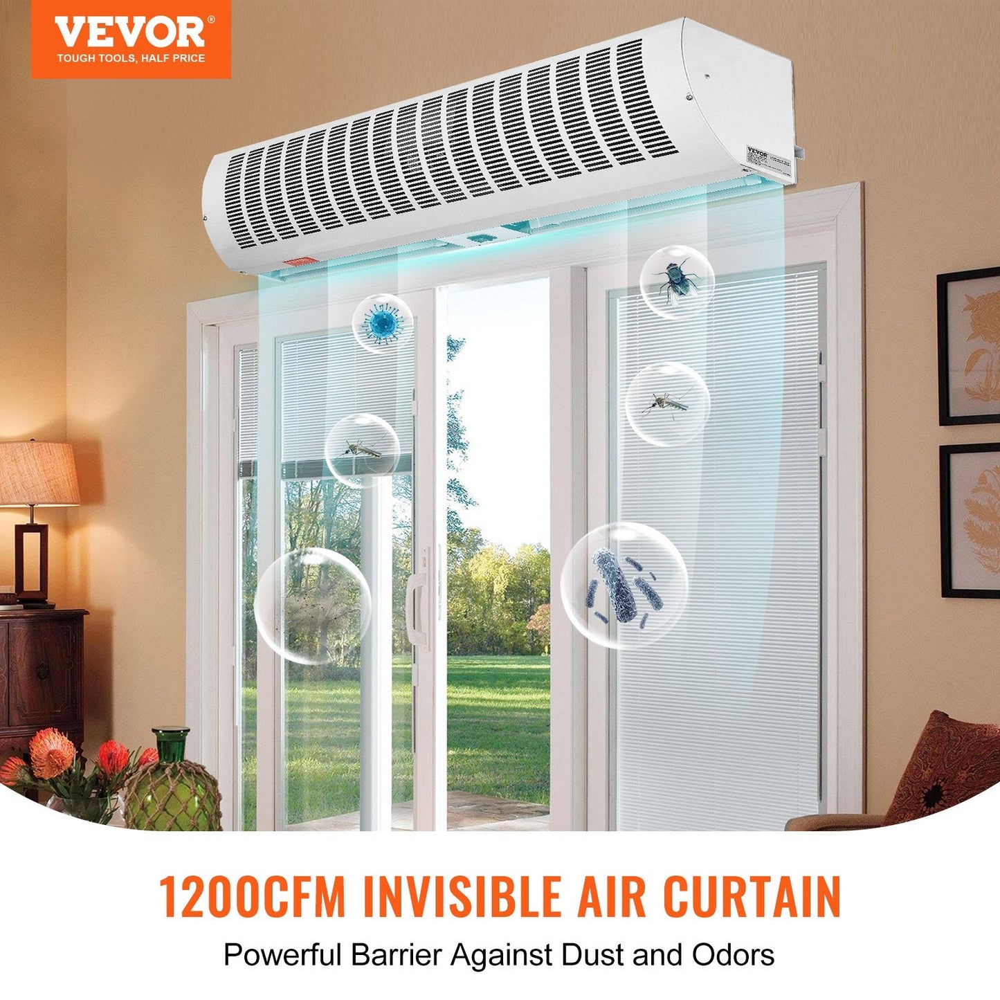 0.9m Indoor Air Curtain, 2 Speed, High Power, 2038 m³/h, UL Certified, Wall Mounted