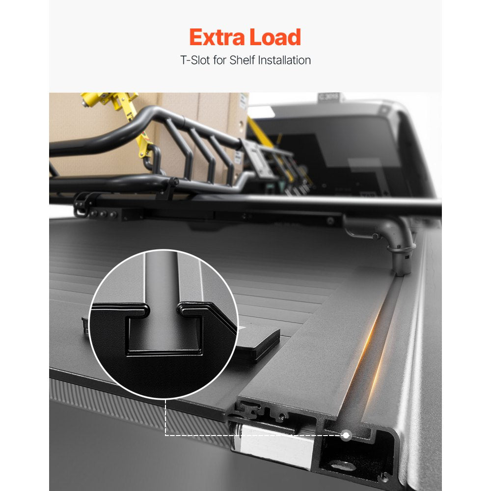 VEVOR 5.5 ft Retractable Tonneau Cover Hard Tonneau Cover for Toyota Tundra