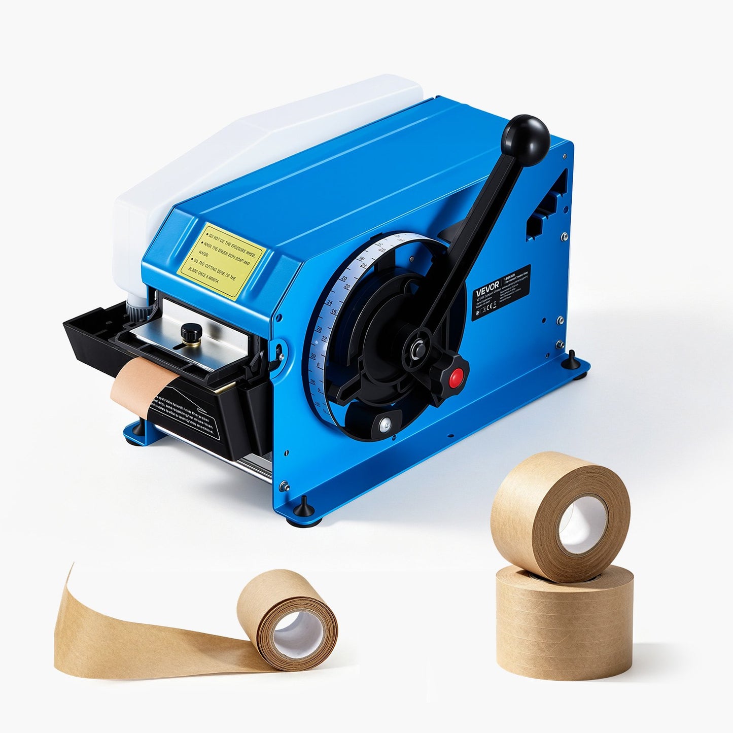 Water-Activated Tape Dispenser 4–40 Inch Kraft Gummed Tape Cutter, 10.2–101.6cm Adjustable Cut Length, 40–100mm Tape Width, Manual Water-Activated Tape Cutter for Carton Sealing & Box Packing