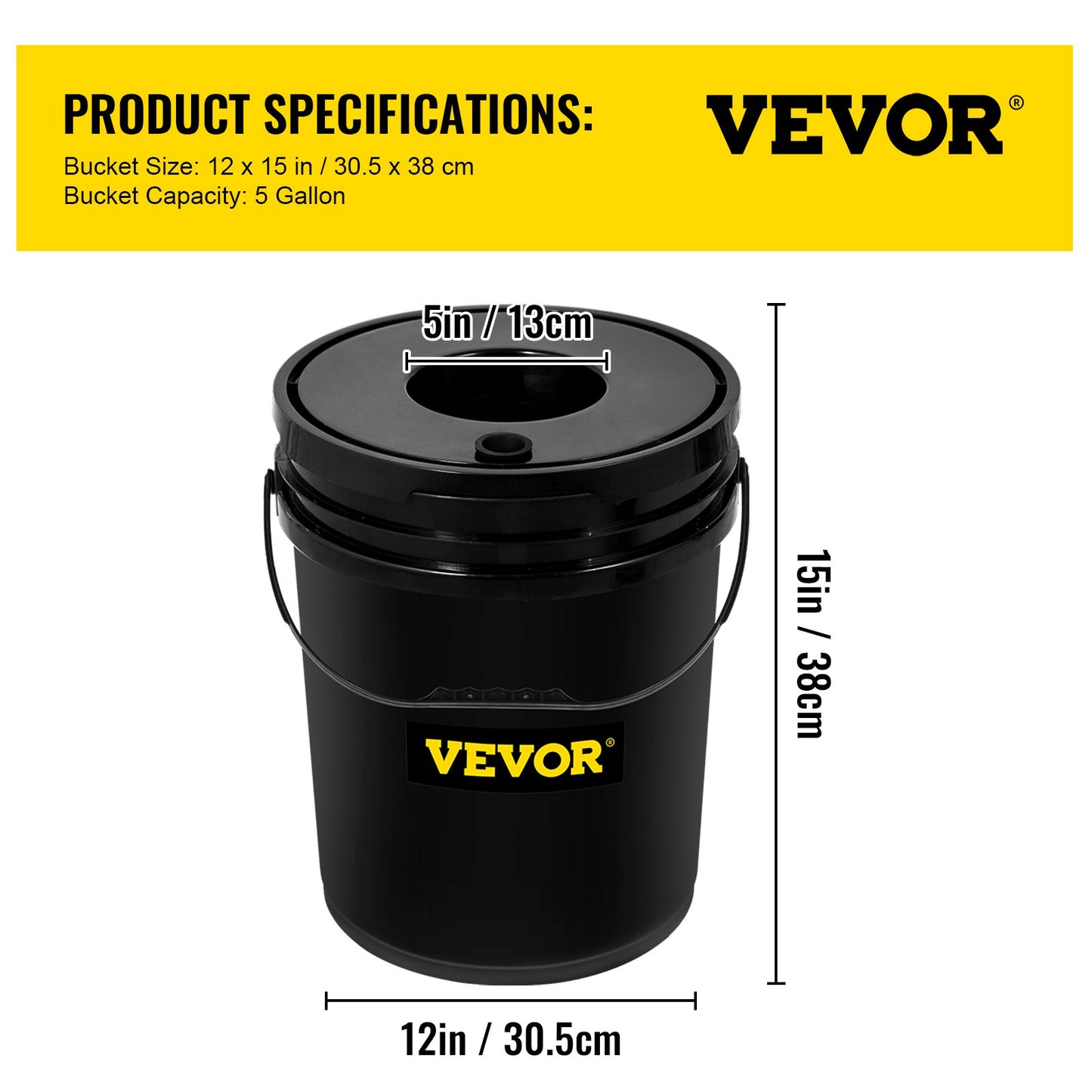 VEVOR DWC Hydroponic System, 5 Gallon 5 Buckets, Deep Water Culture Growing Bucket,