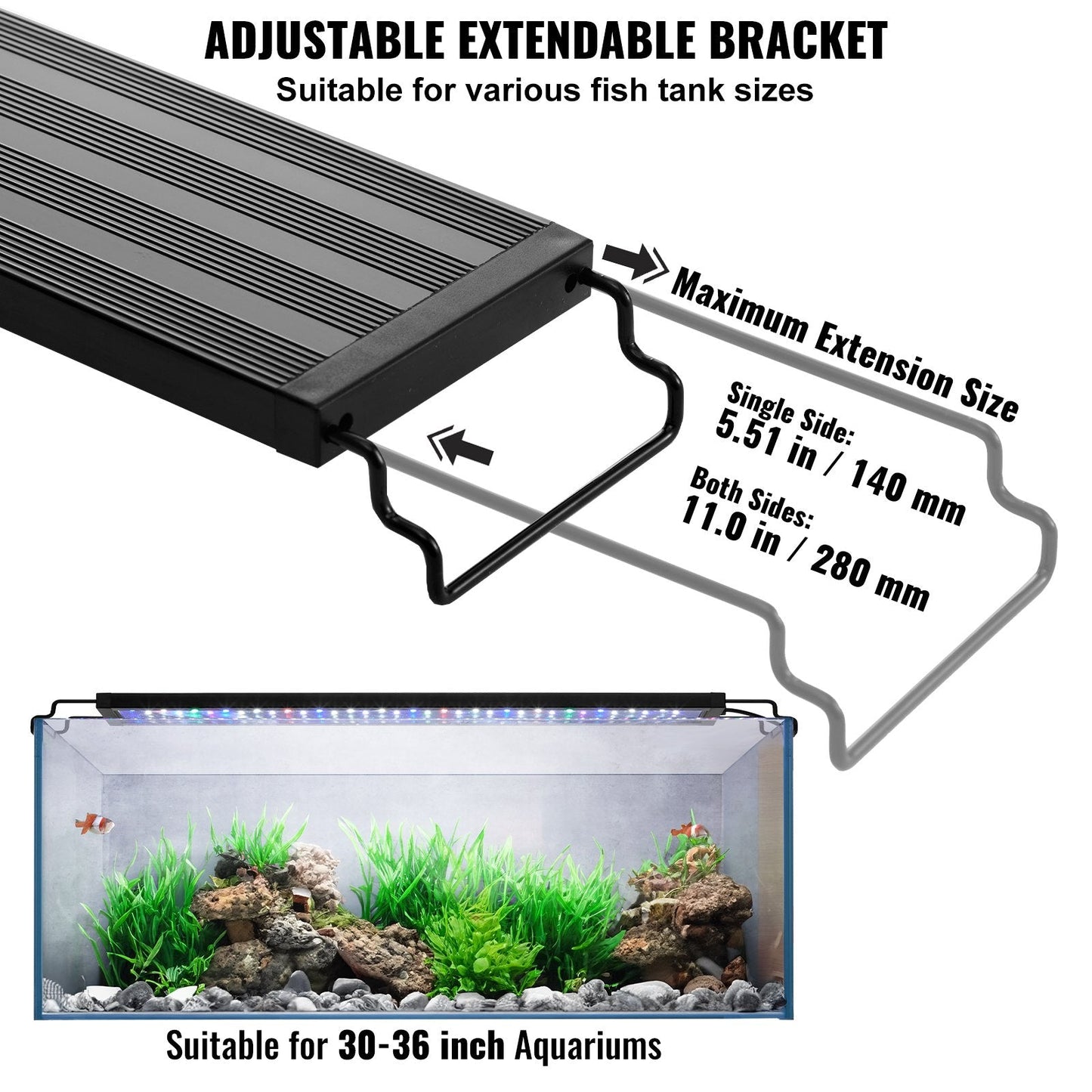 Full Spectrum 22W LED Aquarium Light, 0.82 kg, for 0.76-0.91 m Tanks