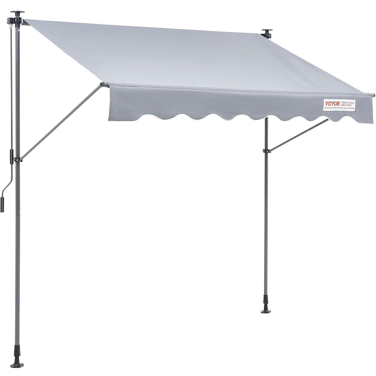 VEVOR Manual Retractable Awning, 78" Outdoor Retractable Patio Awning Sunshade Shelter,