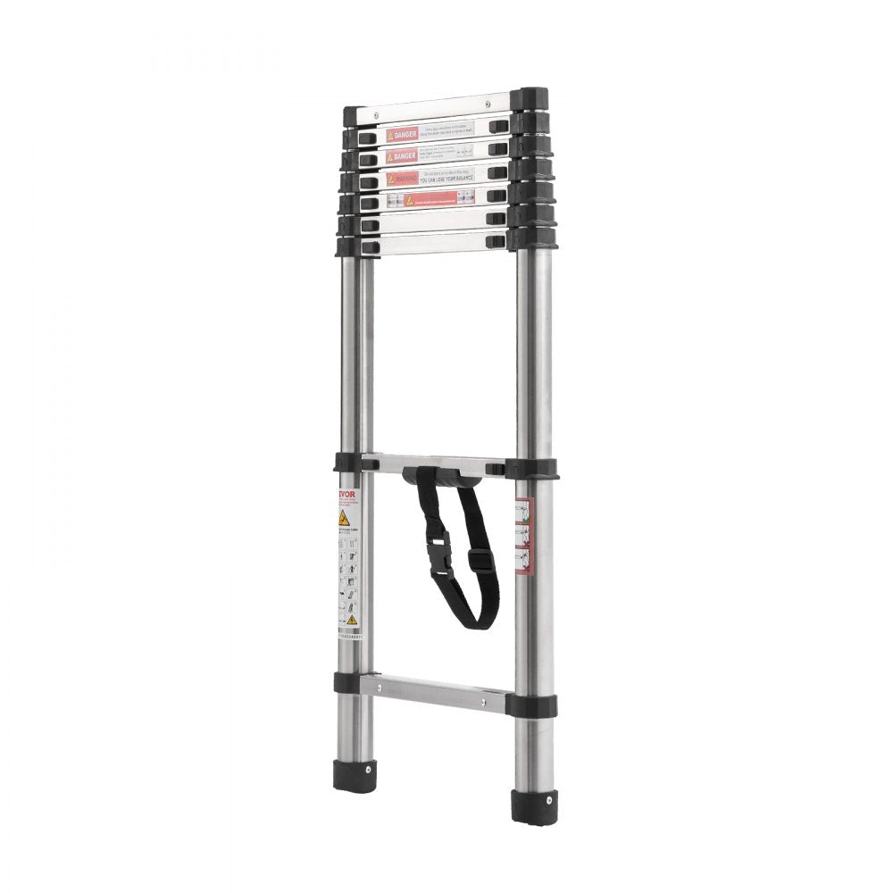 VEVOR Telescoping Ladder Stainless Steel Extension Step 2540mm Portable Ladders