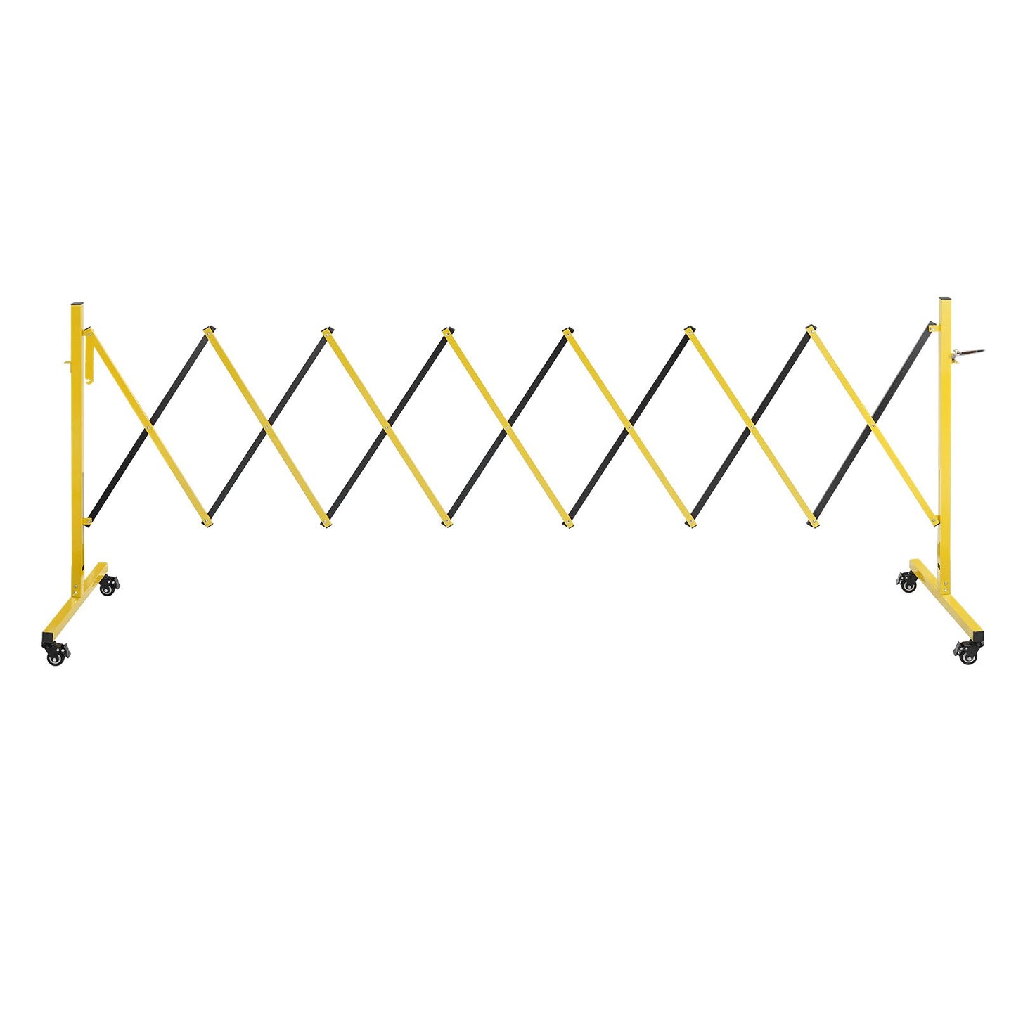 Industrial Expandable Barricade, 3.82m Expandable Safety Barrier, Flaxible Mobile Barricade with Locking Casters, Portable Folding Security Gate Traffic Fence for Driveway Warehouse Elevator