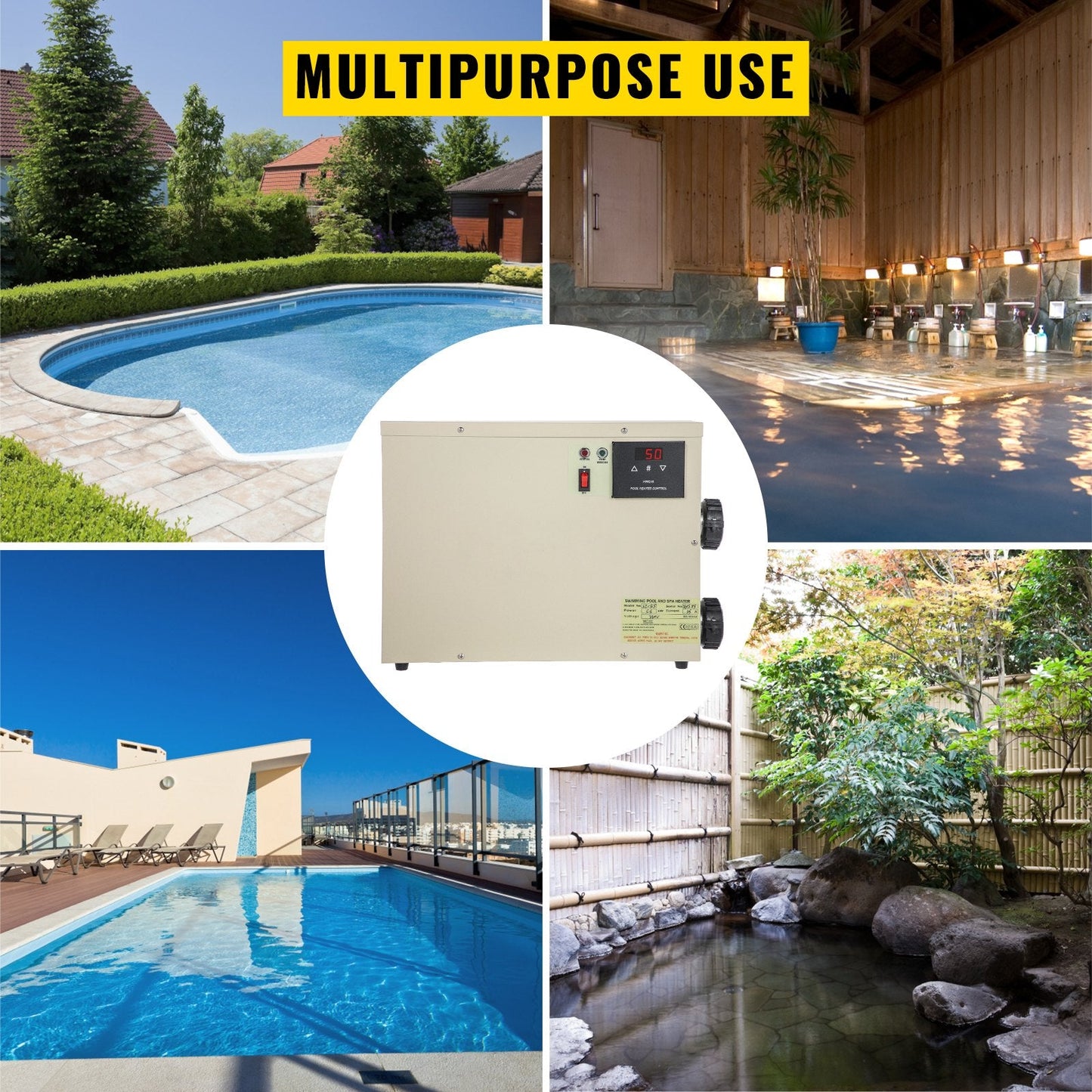 11KW 220V Electric Spa Heater with Thermostat, LCD Display & Easy Install