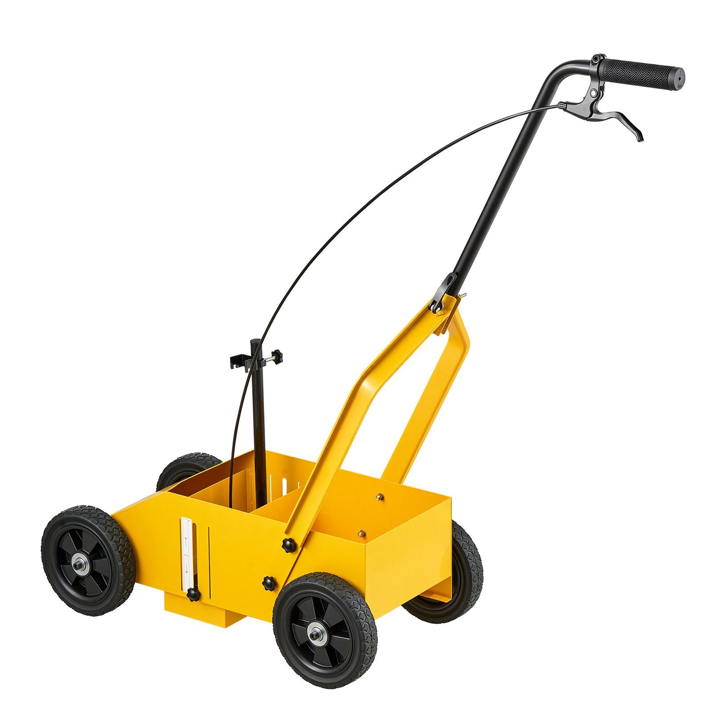 Striping Line Marking Machine 12-Can Capacity Yellow with 4 Wheels, Parking Lot Striping Machine, 50-100 mm Adjustable Line Width, Heavy Duty, Fast and Accurate Marking, with Adapter Nozzle