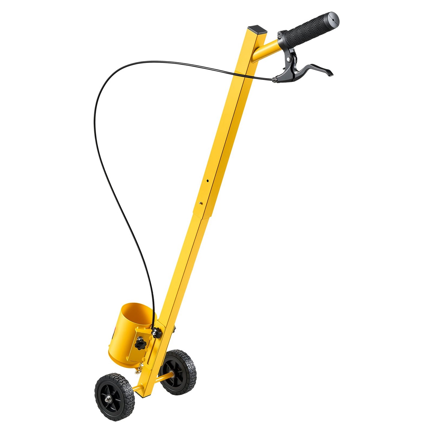 Striping Line Painting Wand Industrial Two-Wheel Marking Paint Wand, For Ground Marking, Parking Lot and Field, Lightweight and Easy to Push, Compatible with Inverted Striping Paint, Yellow